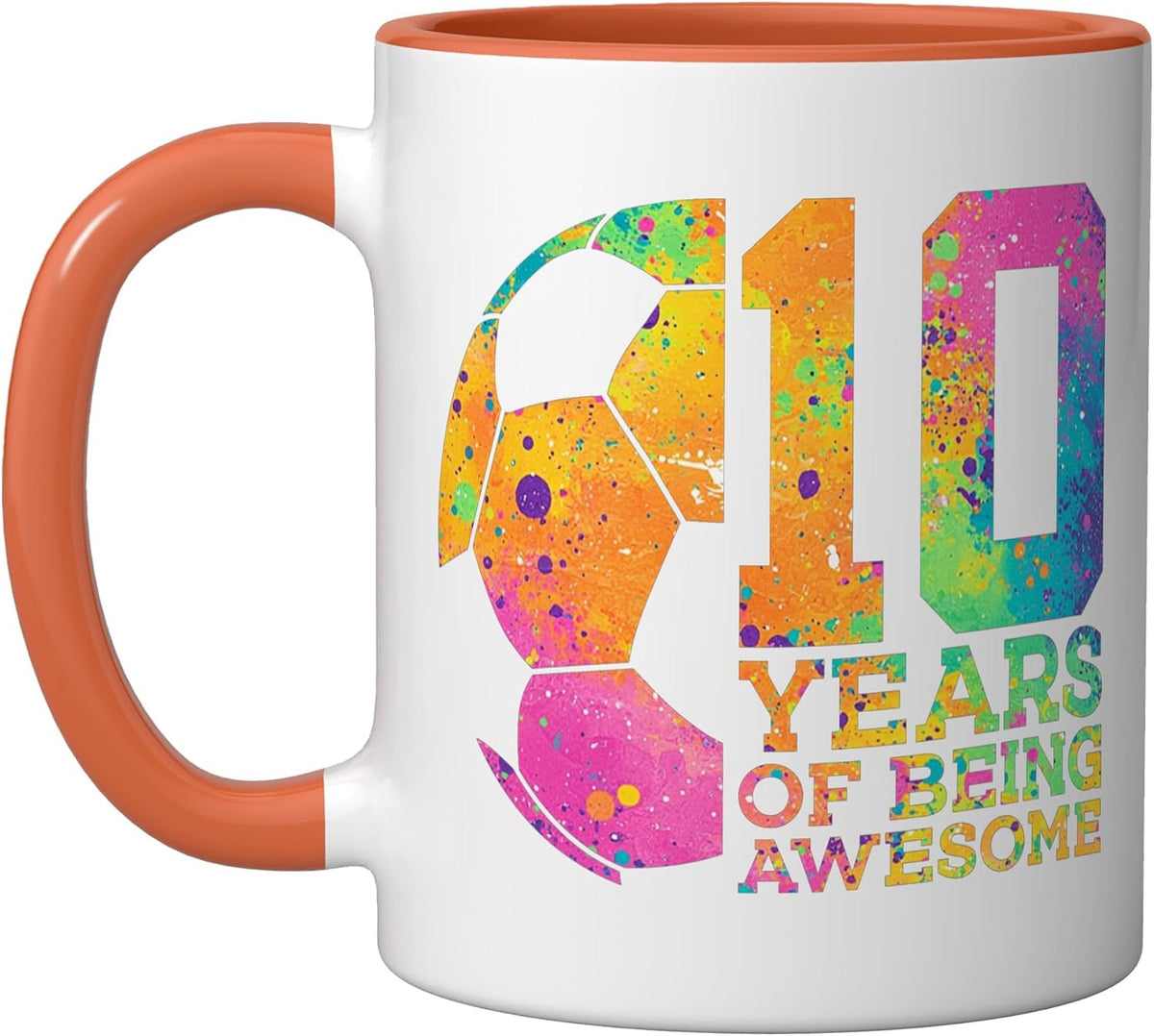 10 Years Of Being Awesome Soccer 10th Birthday Ceramic Mug