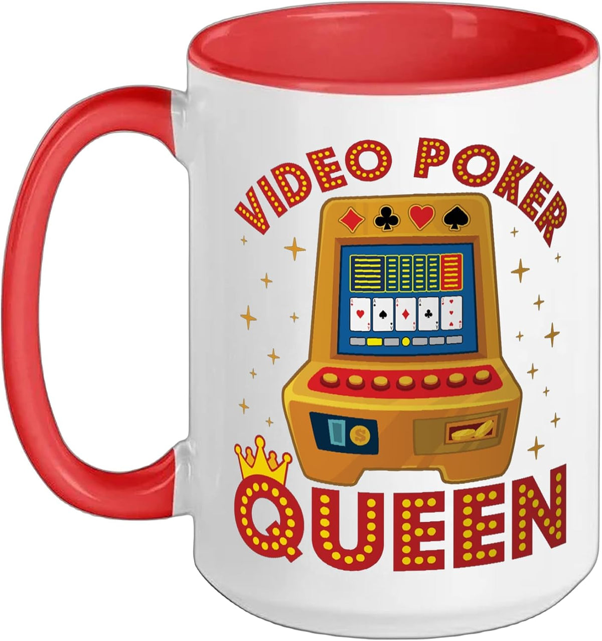 Video Poker Queen Women Gambling Casino Gambler Ceramic Mug