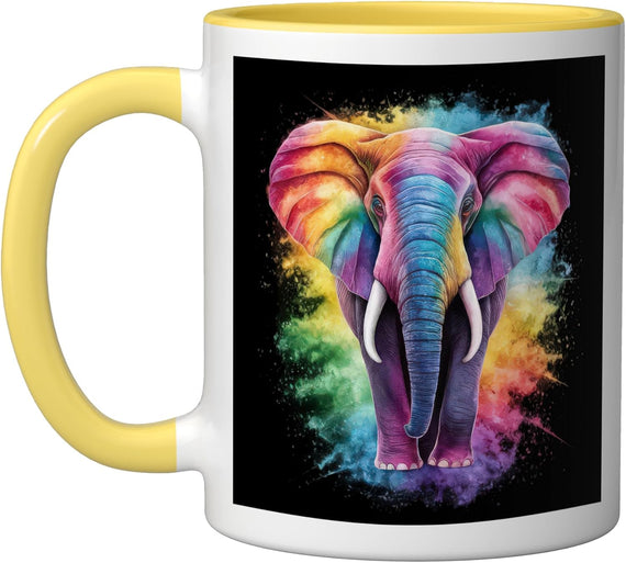 Majestic Rainbow Elephant Ceramic Mug