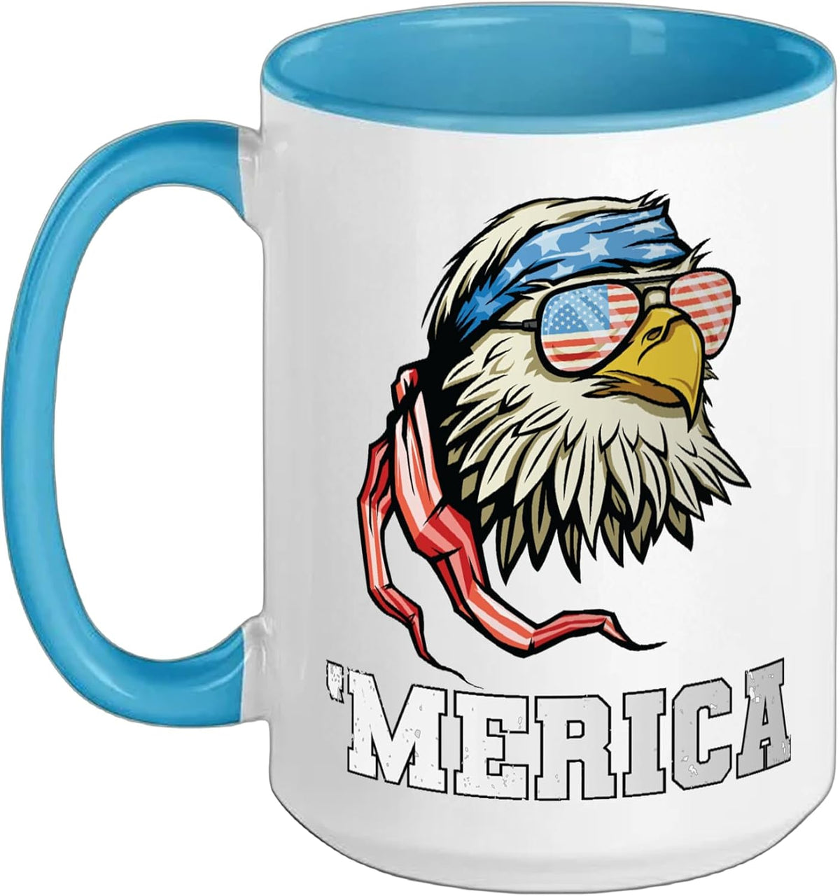 4th Of July Merica Usa Flag Bald Eagle Patriotic Veteran Ceramic Mug