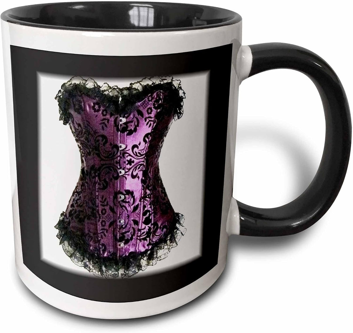 Gothic Purple N Black Corset On Black Halloween Ceramic Mug