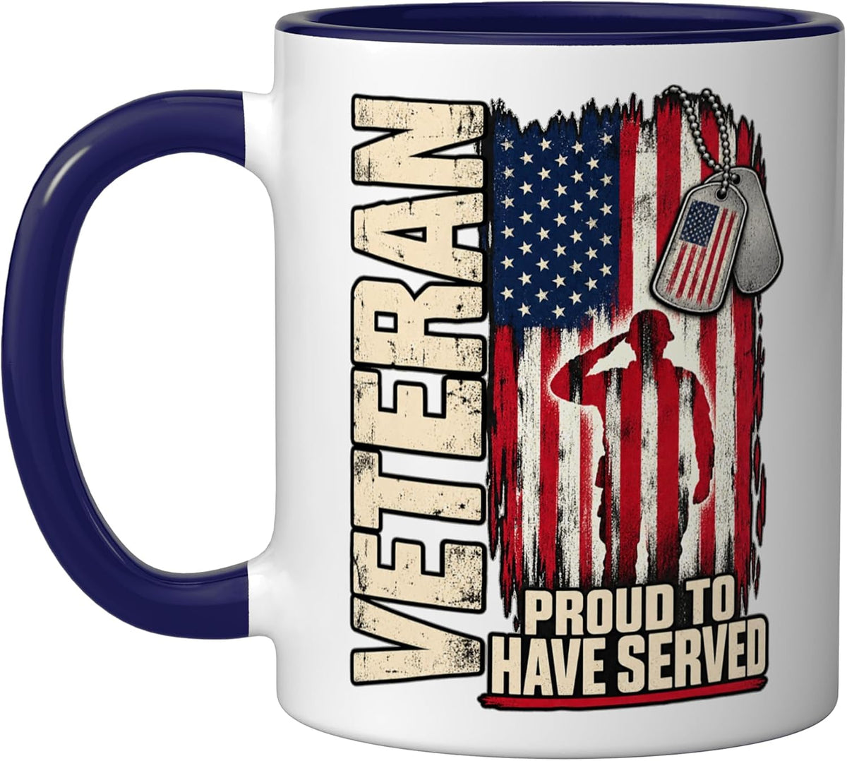 Veteran Proud To Have Served Flag Salute Veterans Day Ceramic Mug