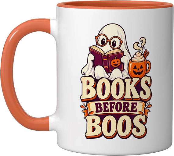 Bookish Ghost Halloween Pumpkin Latte Reader Cozy Autumn Joy Mug