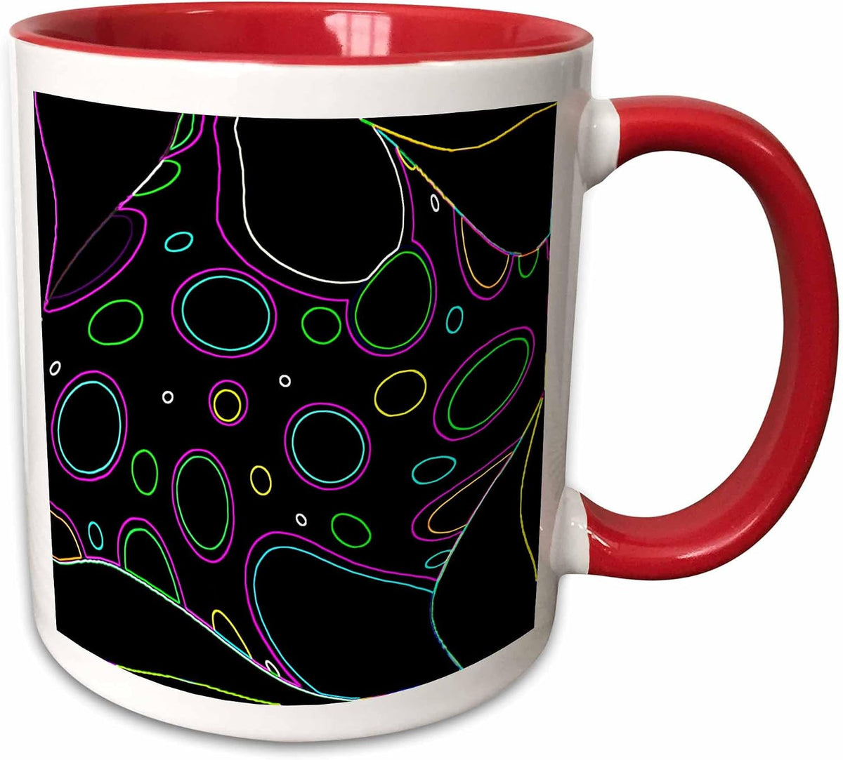 Groovy & Colorful Rings In Bright Colors Ceramic Mug