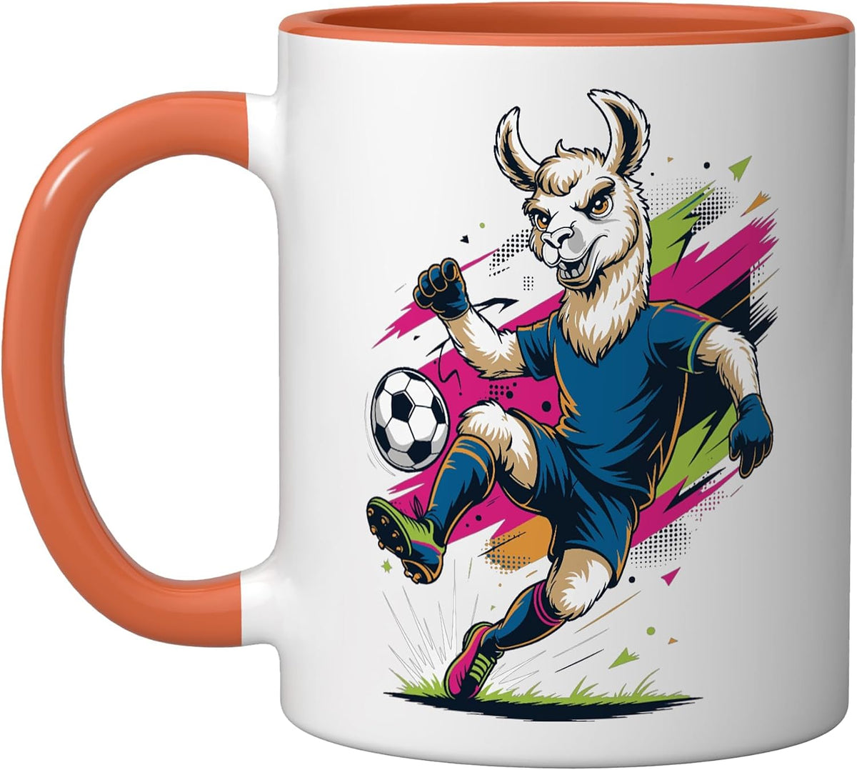 Soccer Llama Pop Arts Ceramic Mug