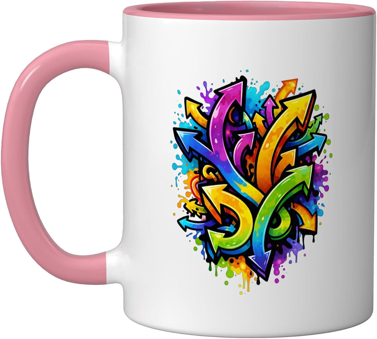 Rainbow Arrow Graffiti Urban Street Art Color Splash Ceramic Mug