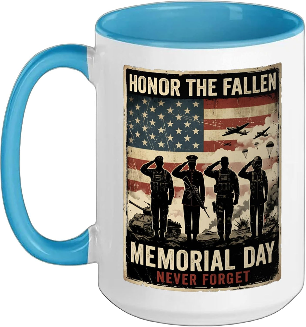 Patriotic Memorial Day Honor The Fallen Military Tribute Ceramic Mug