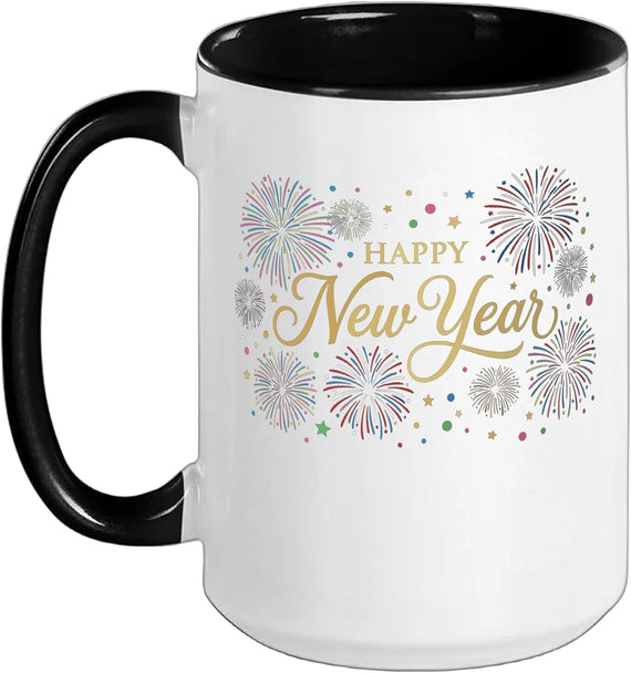 Happy Year Fireworks Nye Party Supplies Celebration Ceramic Mug
