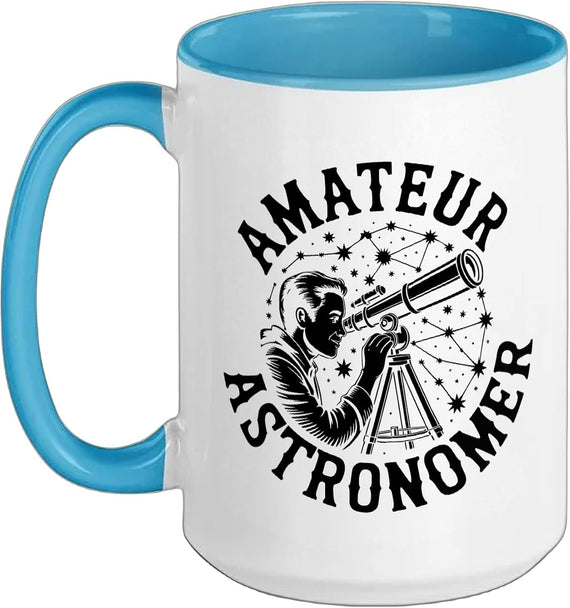 Amateur Astronomer Vintage Badge Retro Stargazing Identity Ceramic Mug