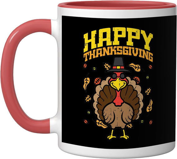 Happy Thanksgiving Turkey Day Fall Autumn Men Women Kids Ceramic Mug