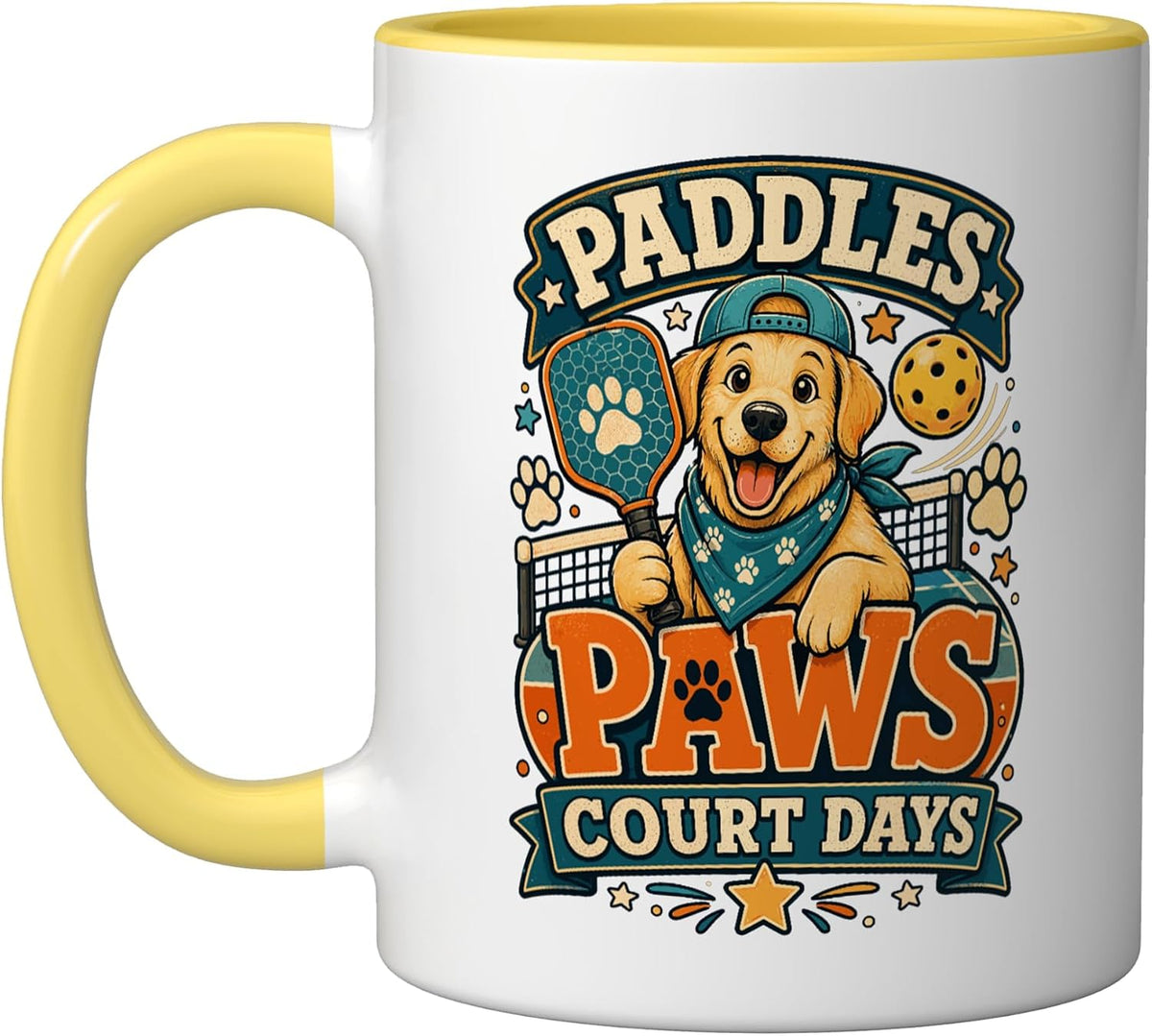 Pickleball Dog Lover Paddle Court Paws Pet Humor Player Ceramic Mug