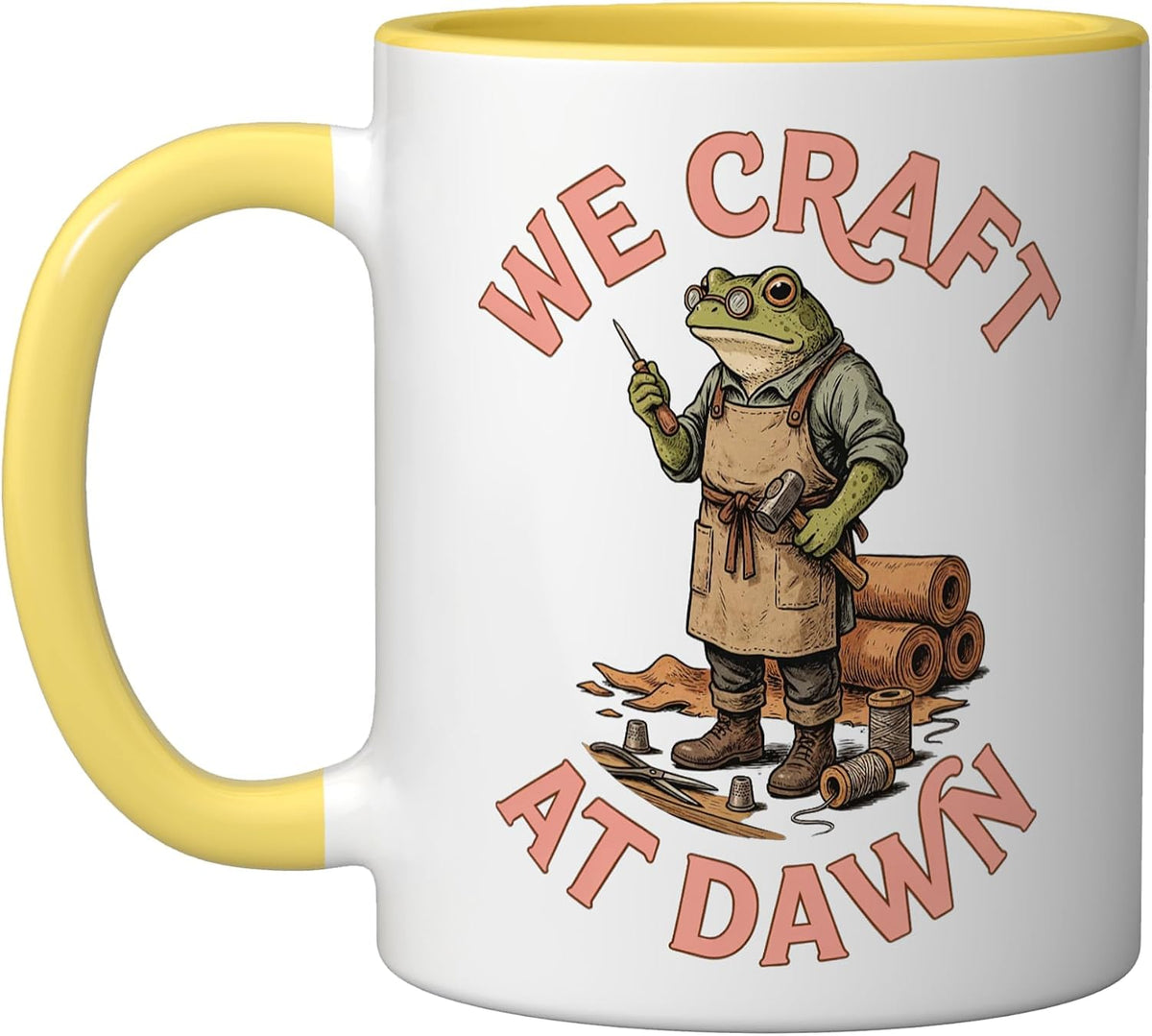 Funny Frog We Craft At Dawn Artisan Leatherwork Ceramic Mug