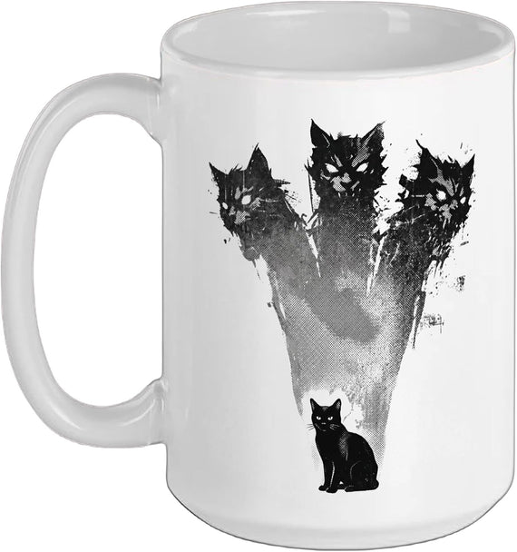Cat Spooky Scary Halloween Cerberus Goth Horror Ceramic Mug