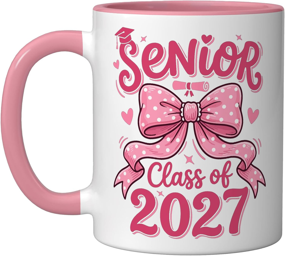 Class Of 2027 Senior Bow Coquette Cute Girl Preppy Grad 27 Ceramic Mug