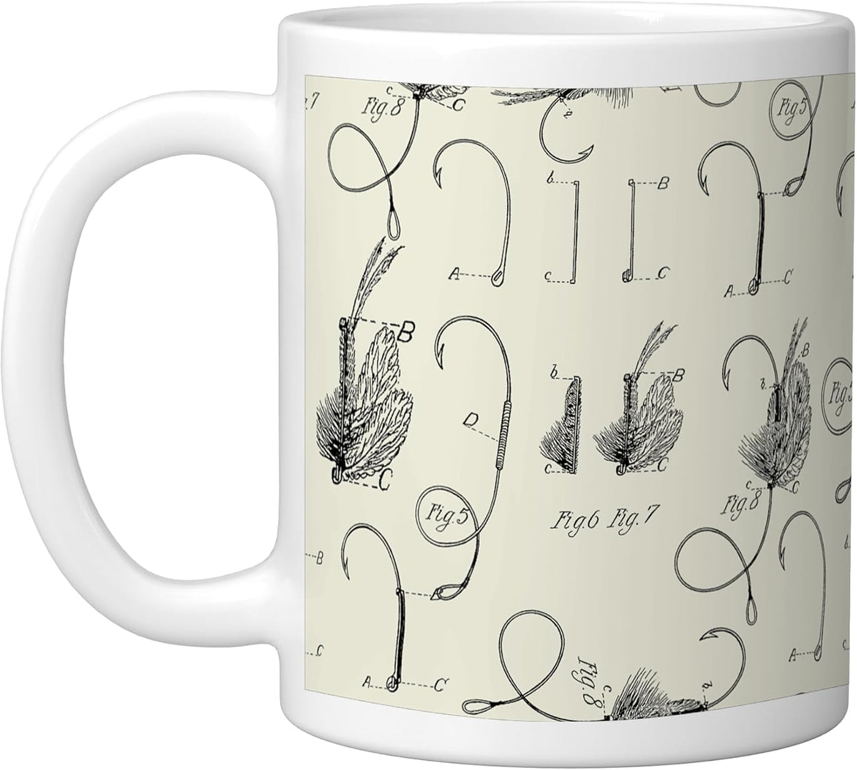 Fishing Themed Design Featuring Fish Lures And Hooks Ceramic Mug