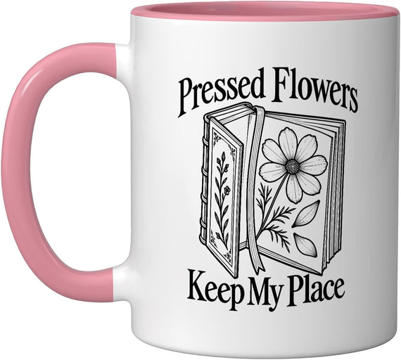 Book Lover Floral Reading Pressed Flowers Keep My Place Ceramic Mug