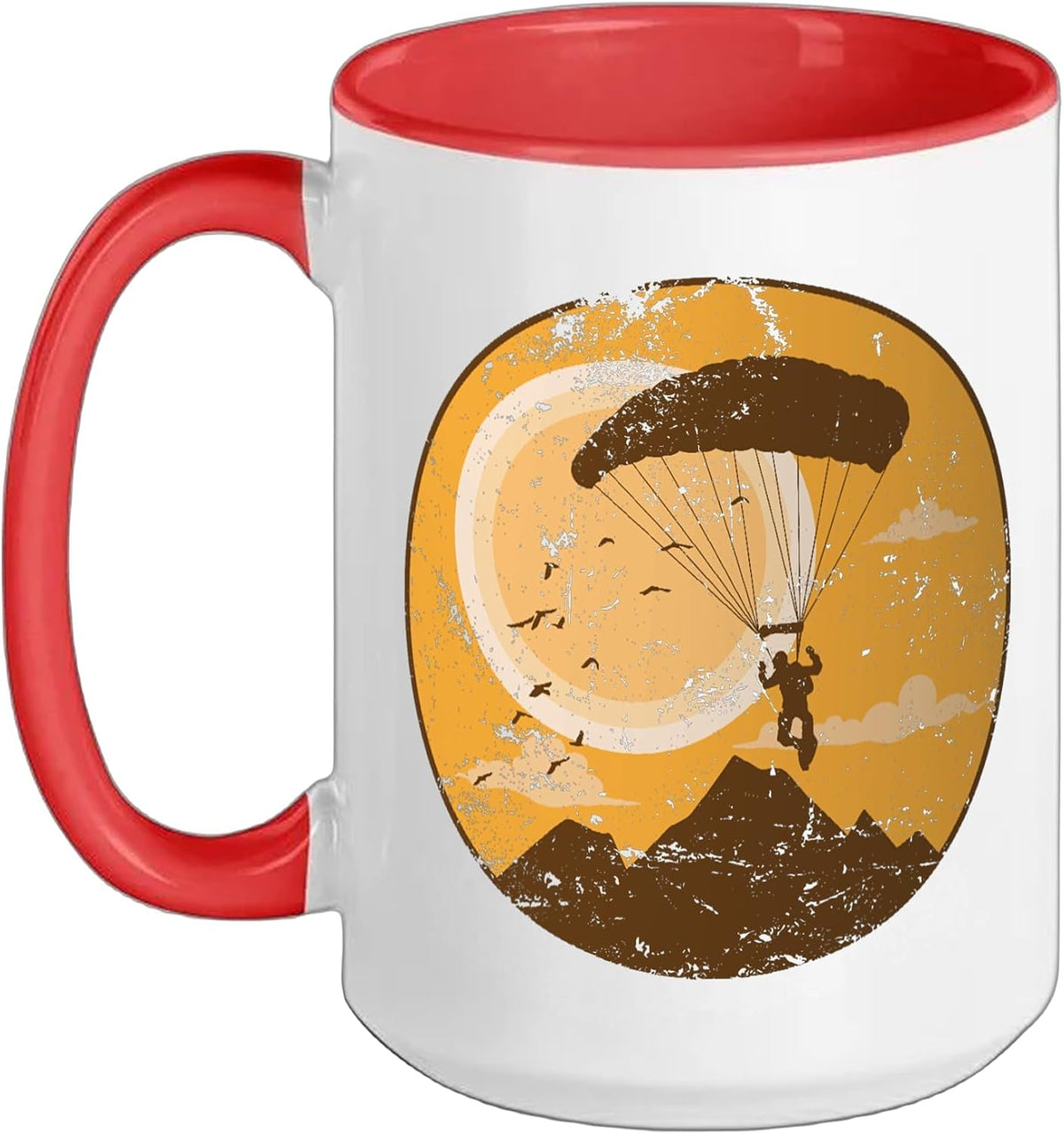 Skydiving Glide Over The Mountains Ceramic Mug