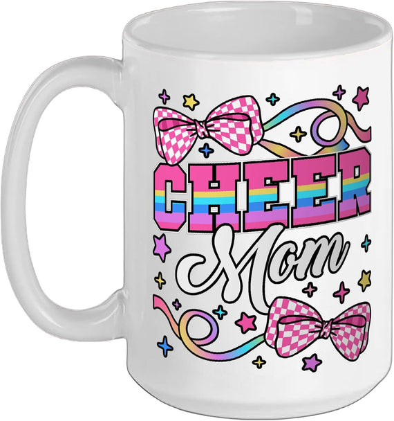 Cheer Mom Coquette Bow Mothers Day Cheerleader Mama Ceramic Mug