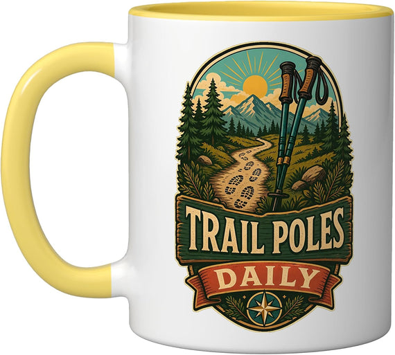 Trail Poles Daily Mountain Route Nordic Walking Ceramic Mug