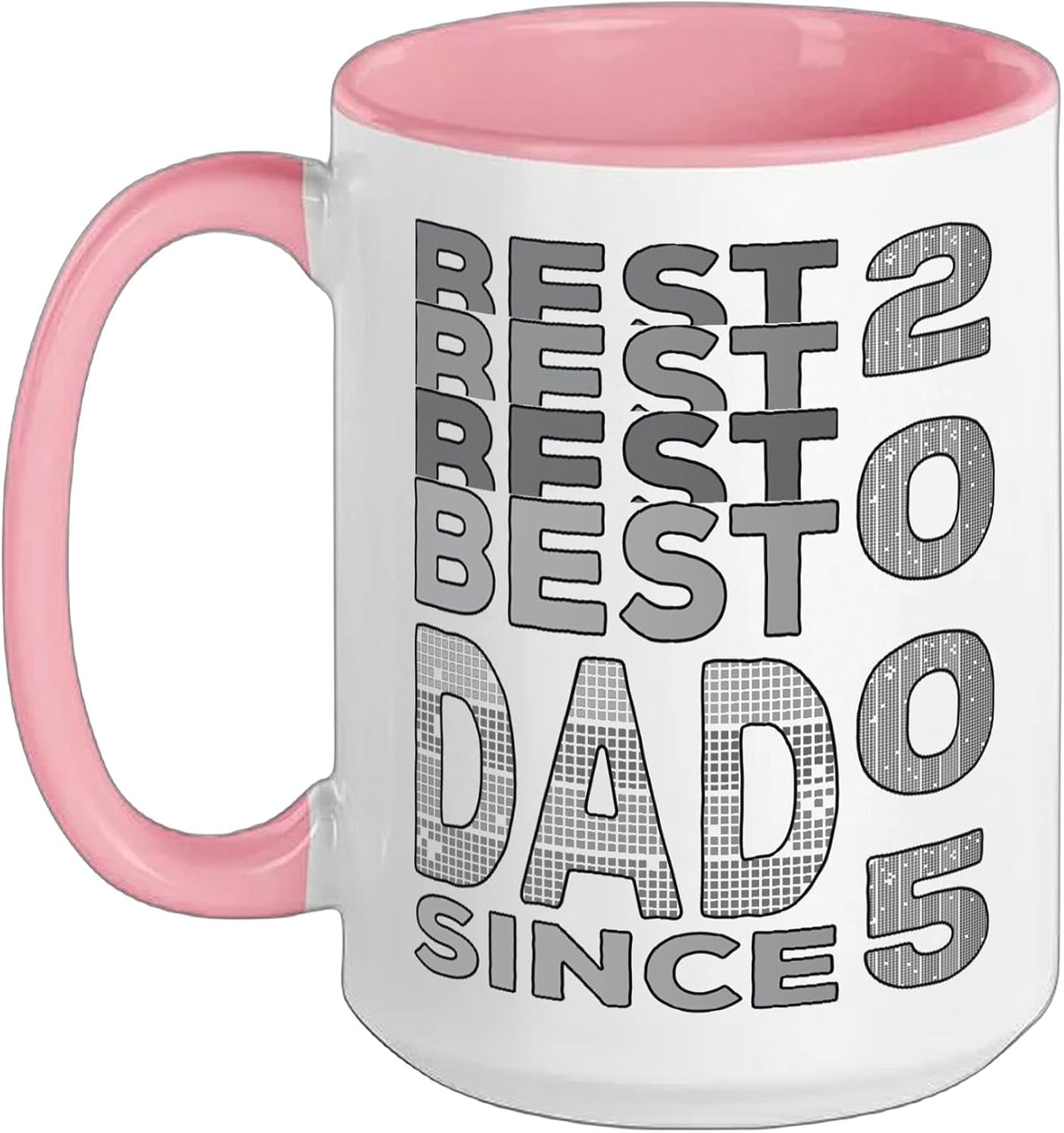 Best Dad Since 2005 Stacked Text Ceramic Mug