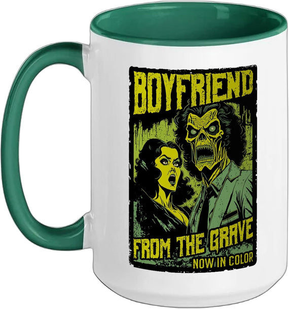 Retro Horror Movie Poster Funny Zombie Boyfriend Halloween Ceramic Mug