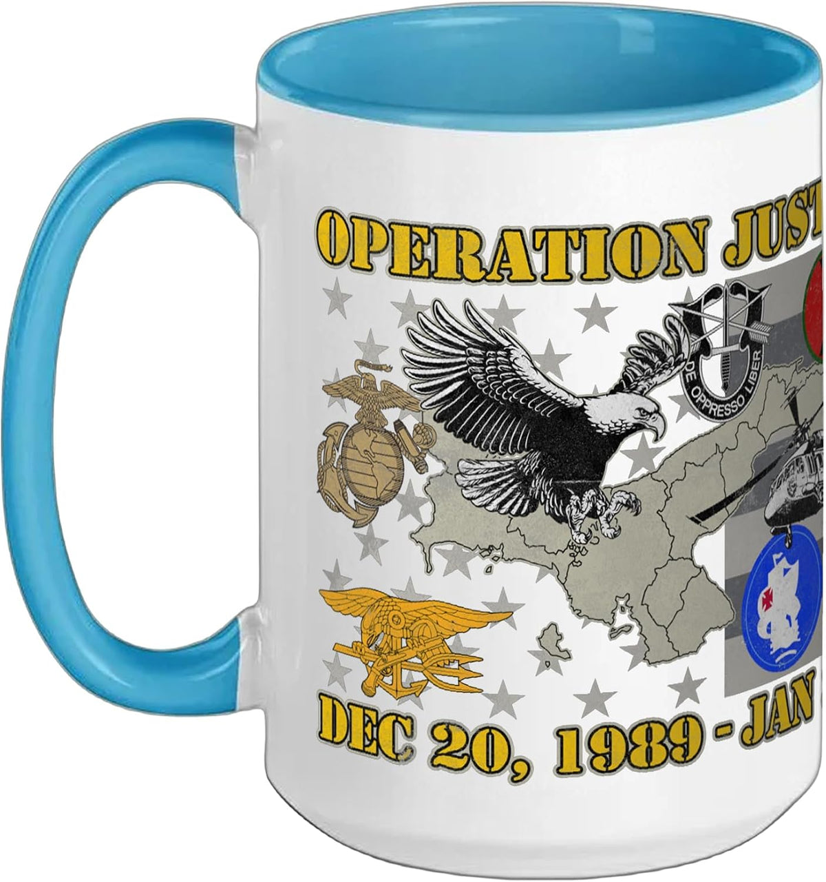 Operation Just Cause Map Panama Ojc Veteran Vintage Gifts Ceramic Mug