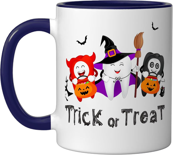 Costumed Teeth Trick Or Treat Halloween Dental Ceramic Mug