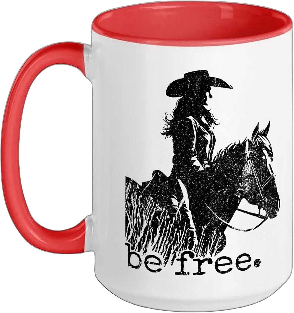 Be Free Cowgirl Horseback Riding Teen Girls Women Retro Ceramic Mug