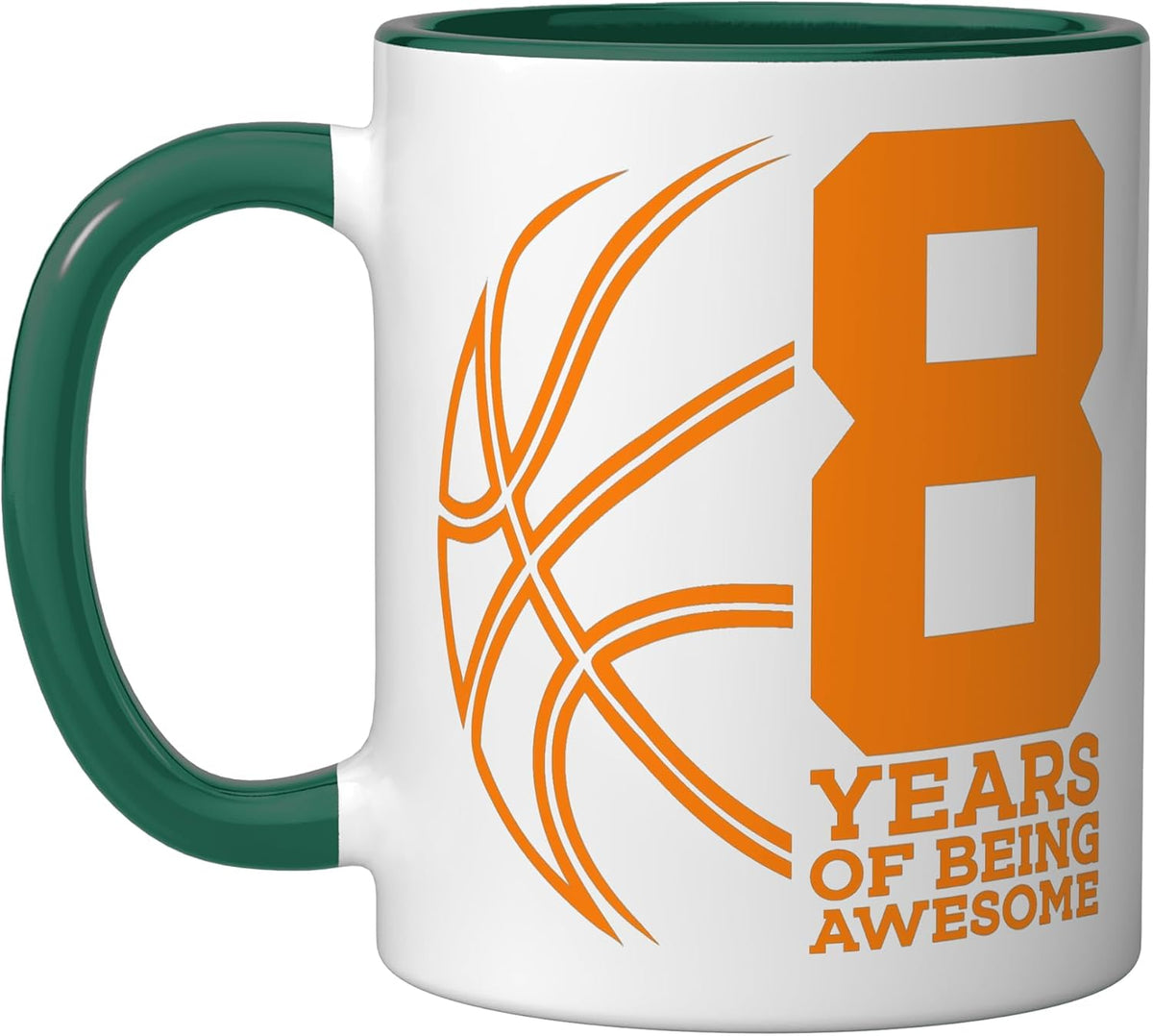 8 Years Of Being Awesome Basketball 8th Birthday Ceramic Mug