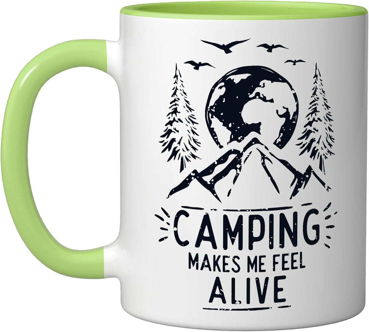 Camping Makes Me Feel Alive Campgrounds Glamping Camping Ceramic Mug