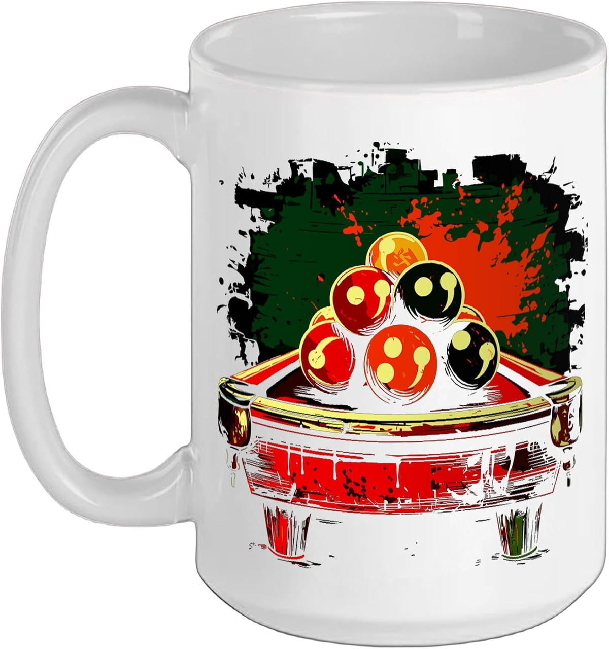 Billiards Comic Style Indoor Sports Ceramic Mug