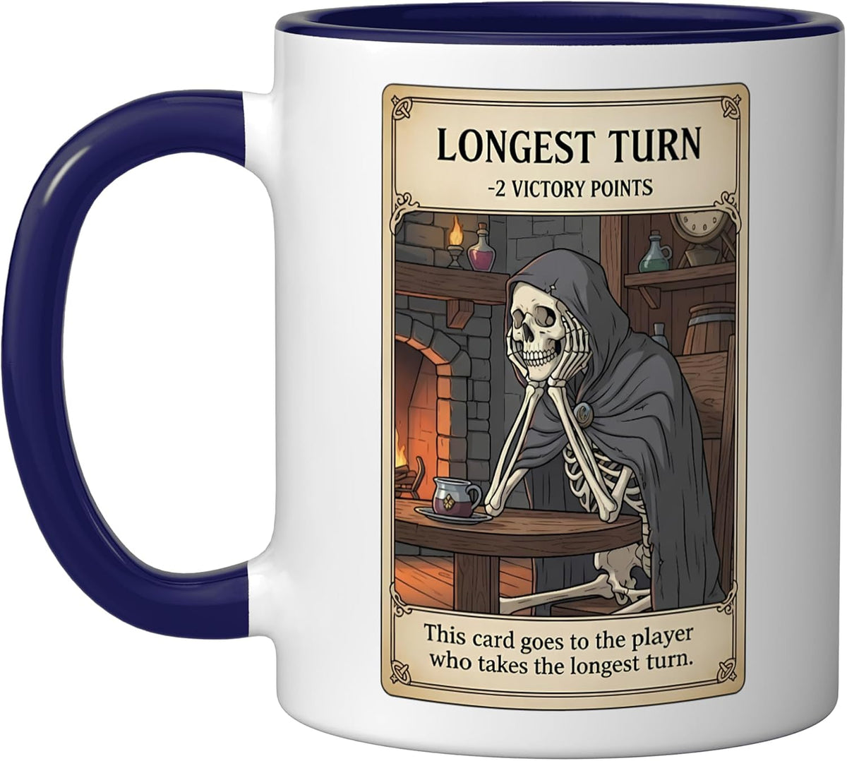 Longest Turn Card Funny Boardgame Tabletop Game Slow Ceramic Mug