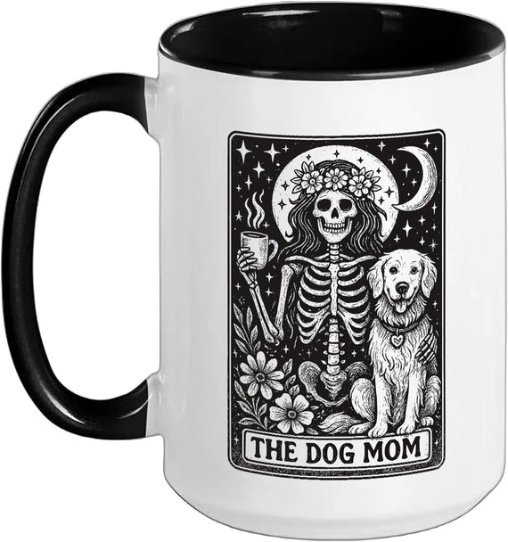 Gothic Skeleton Tarot Dog Mom Ceramic Mug