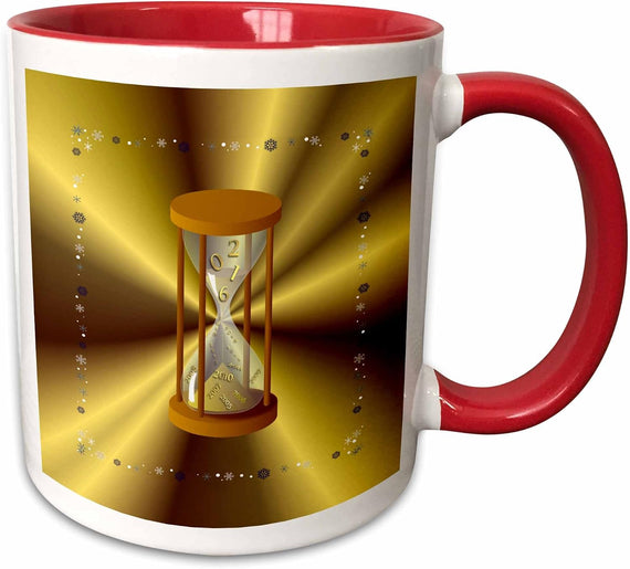 Hour Glass Years Falling, Happy New Year Ceramic Mug