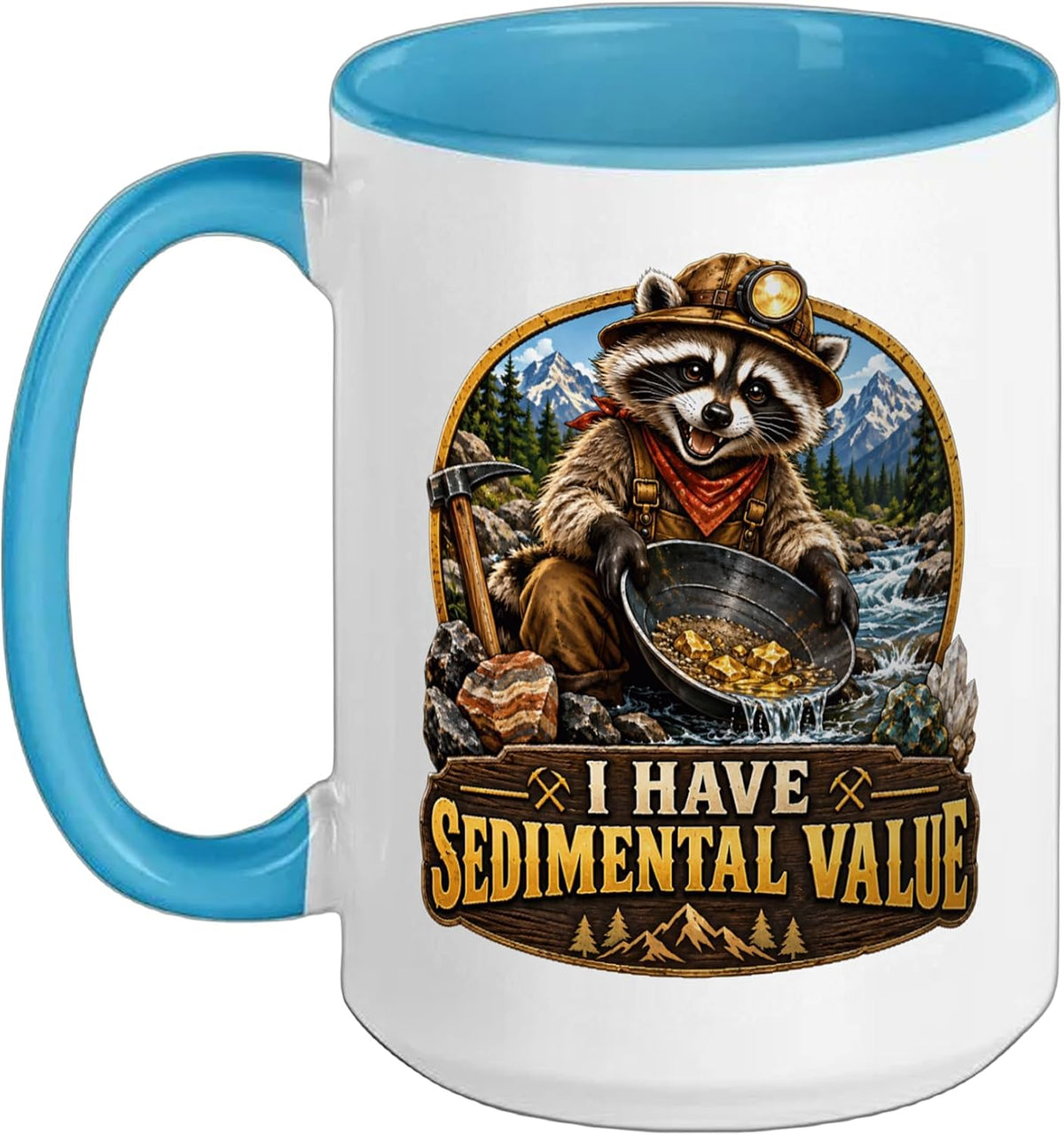 I Have Sedimental Value Raccoon Geology Mining Pun Ceramic Mug