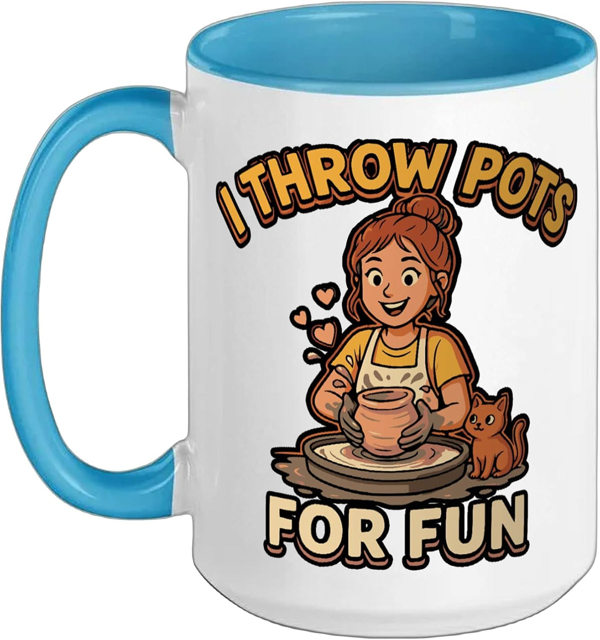 I Throw Pots For Fun Pottery Girl Wheel Ceramic Mug