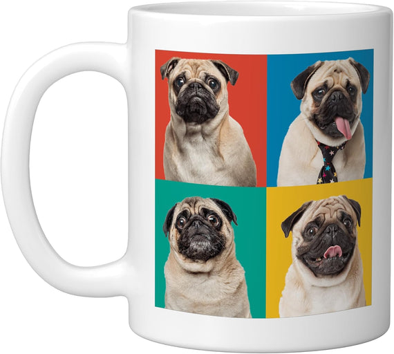 Pugs Portrait Photos Carlino For Dog Lovers, White Ceramic Mug
