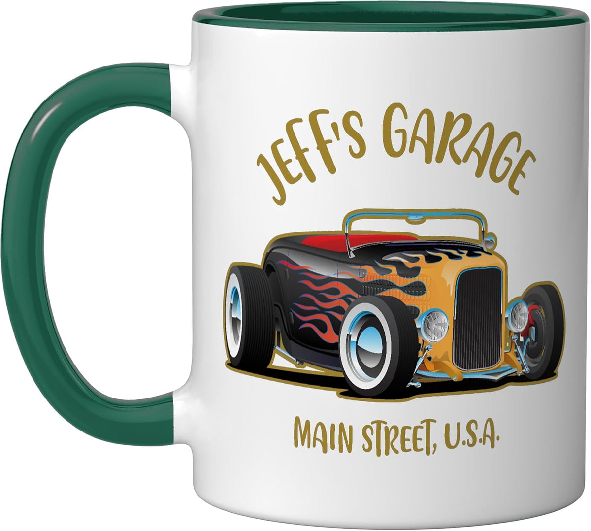 Jeff's Garage Hotrod Classic Car Design For The Name Jeff Ceramic Mug