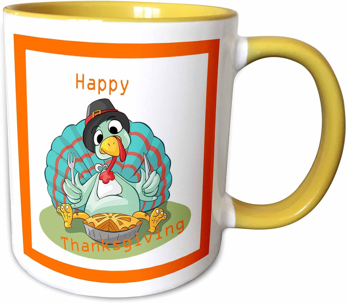 Image Of Happy Thanksgiving Cartoon Turkey Ceramic Mug