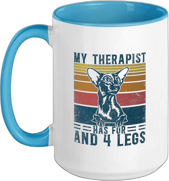 My Therapist Has Fur And 4 Legs Cat Ceramic Mug