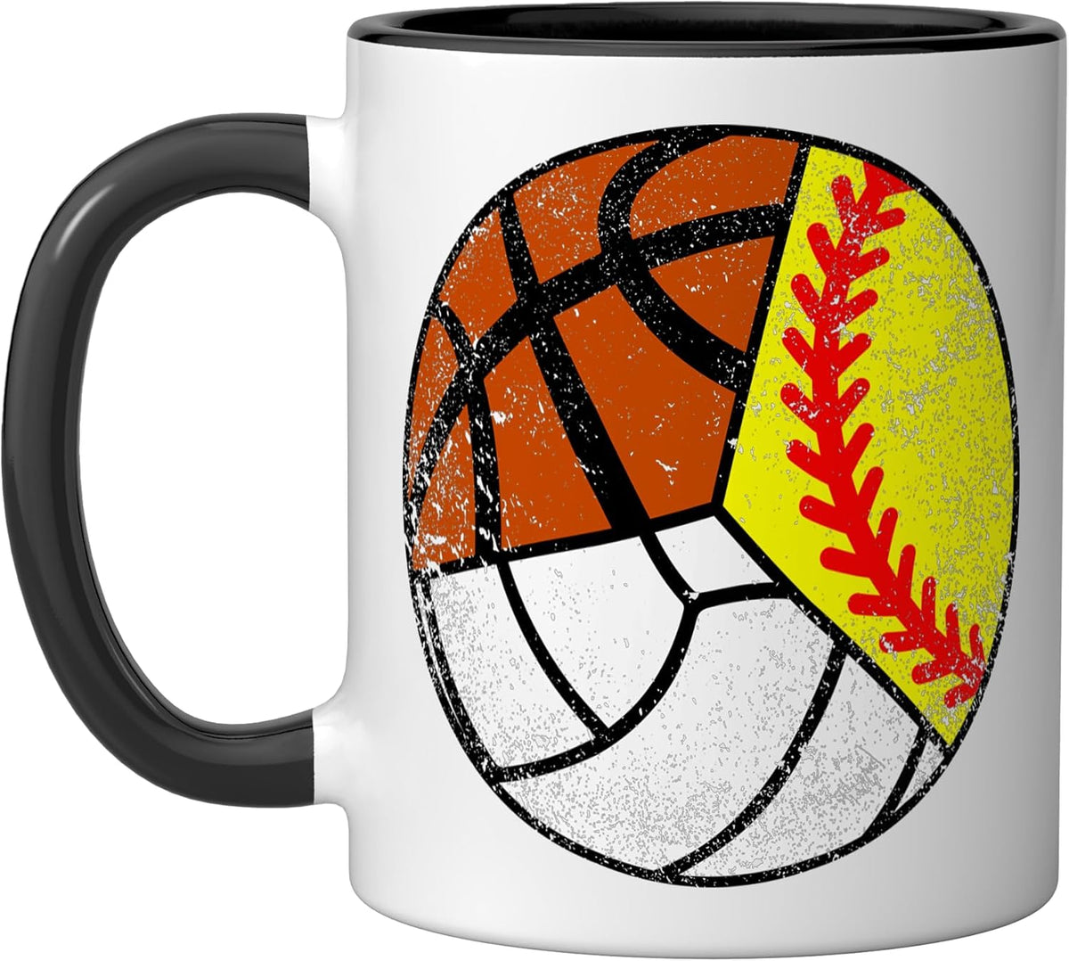 Softball Volleyball Basketball Player Funny Ball Sport Ceramic Mug