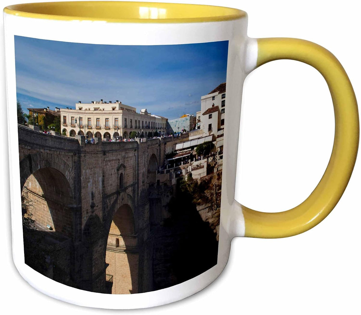 Spain, Ronda, Town With Puente Nuevo Bridge Ceramic Mug