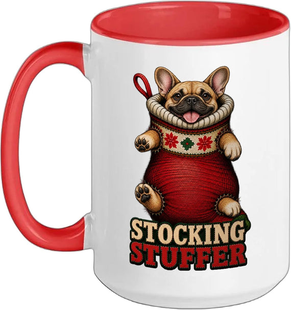 French Bulldog Frenchie Dog Christmas Stocking Stuffer Ceramic Mug