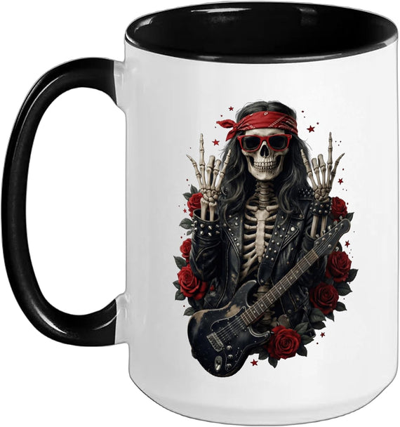 Girls Rock Rock'n Roll Girl Skeleton Rocker Goth Ceramic Mug