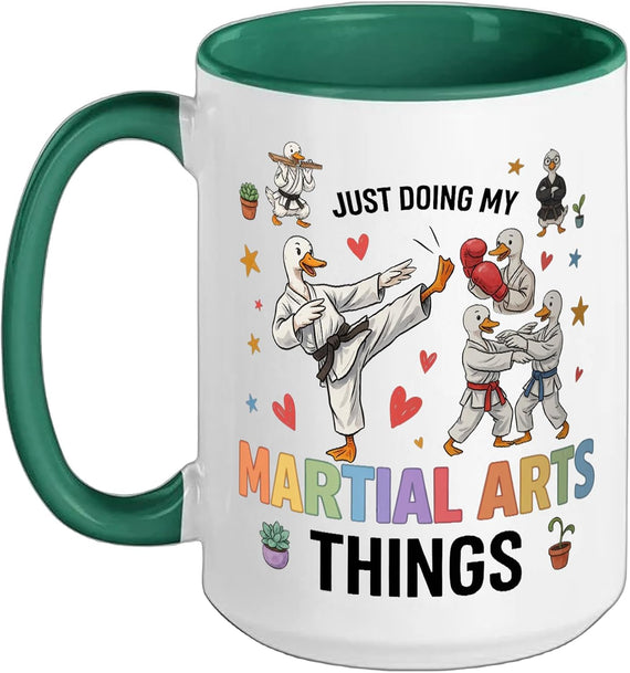 Just Doing Martial Arts Things Duck Karate Ceramic Mug
