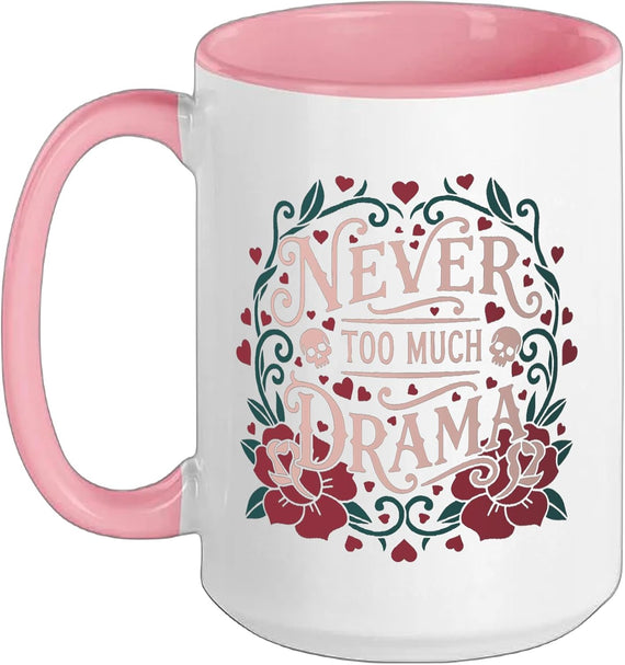 Embrace Drama Skull Rose Aesthetic Halloween Ceramic Mug