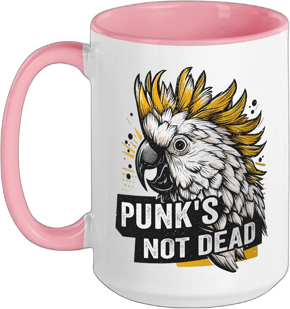Cockatoo Punk's Not Dead Design Ceramic Mug
