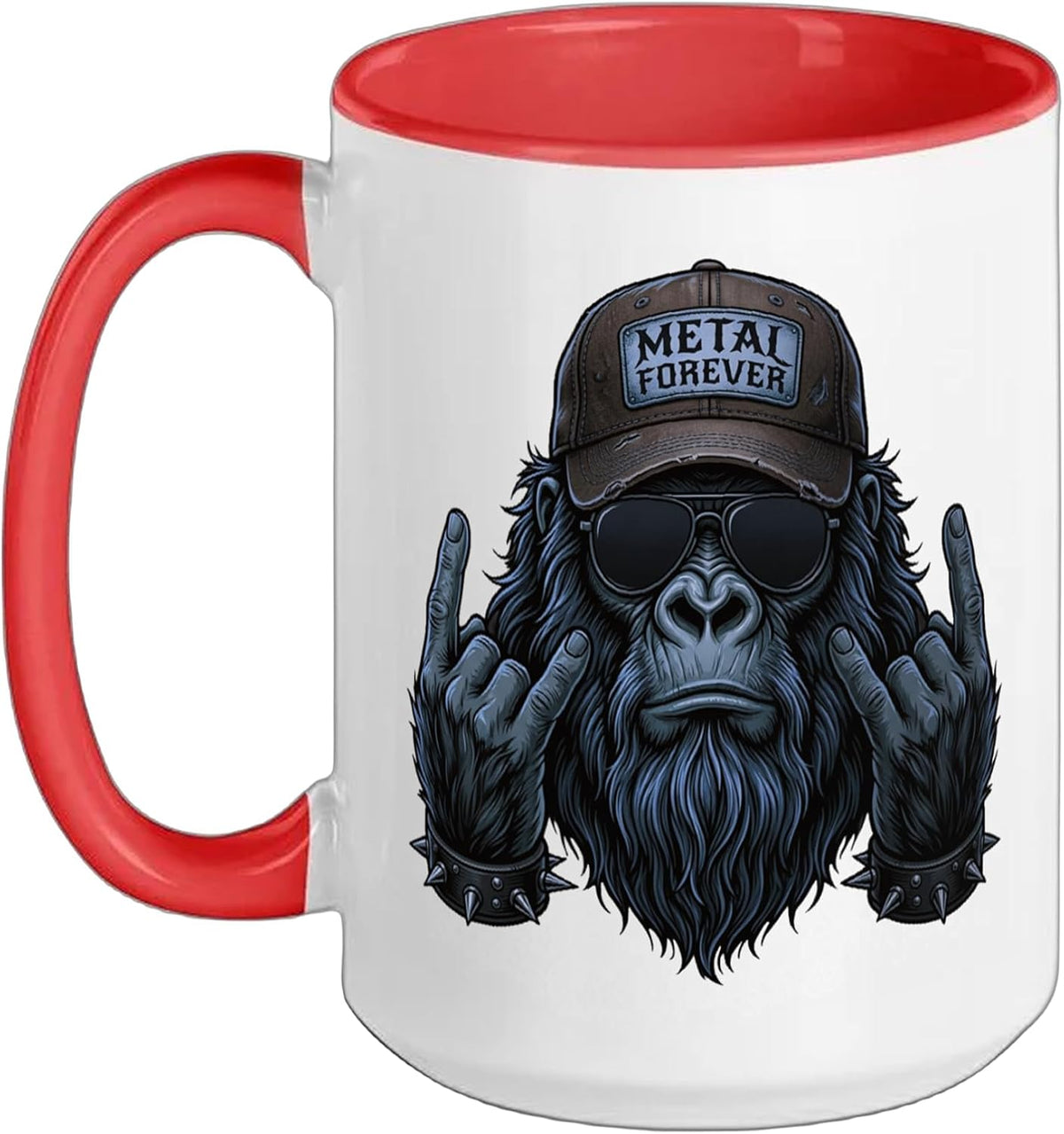 Gorilla Metal Forever Rock Hand Heavy Metal Ape Ceramic Mug