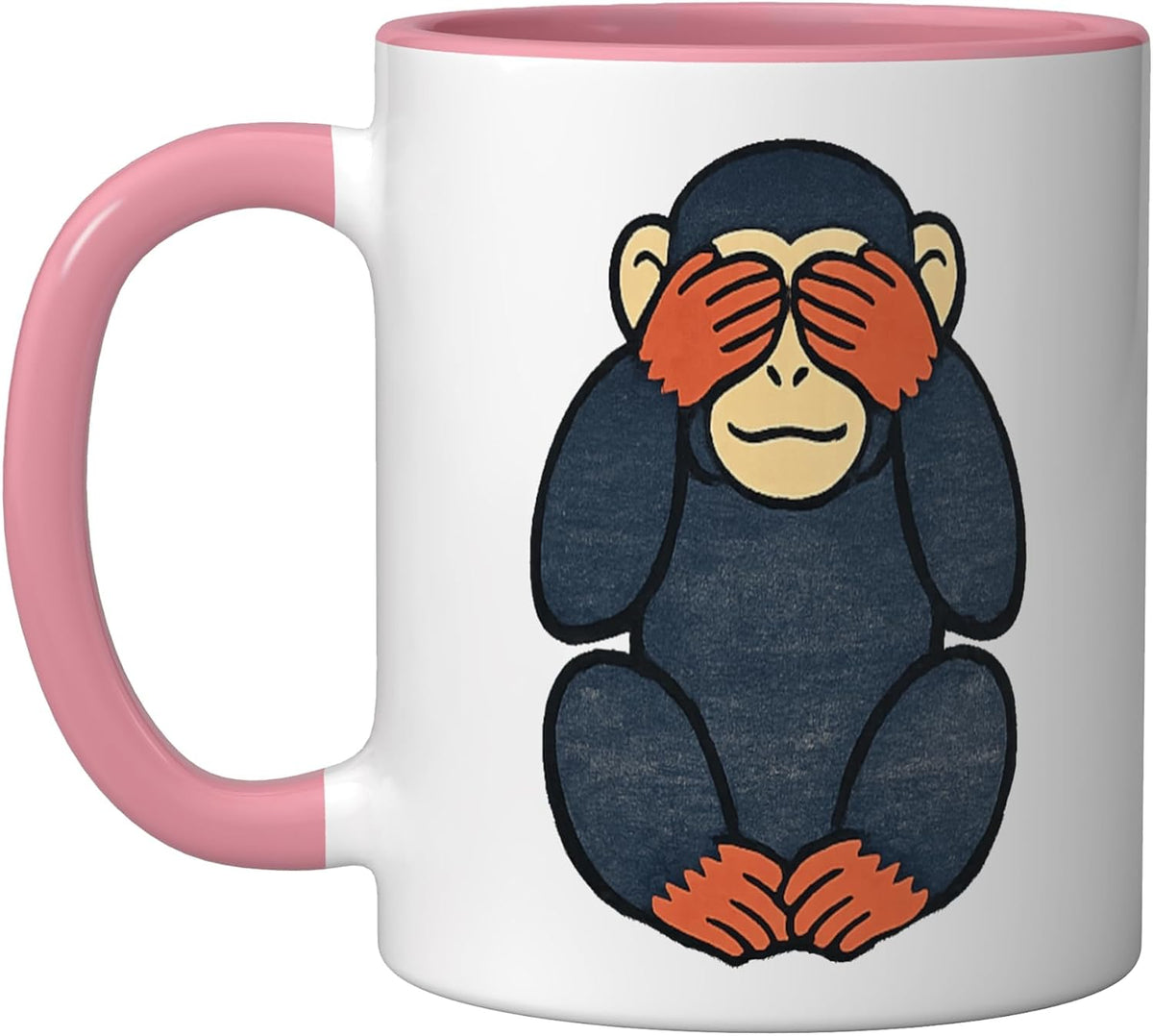 Japanese See No Evil Wise Monkey With Saying Ceramic Mug
