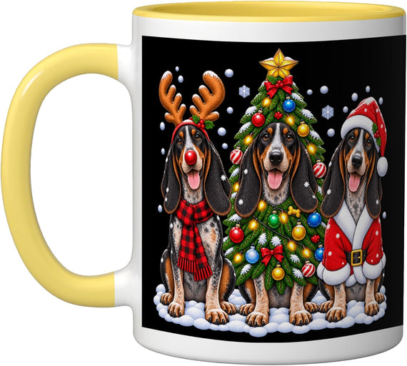 American English Coonhound Dog Merry Christmas Santa Ceramic Mug